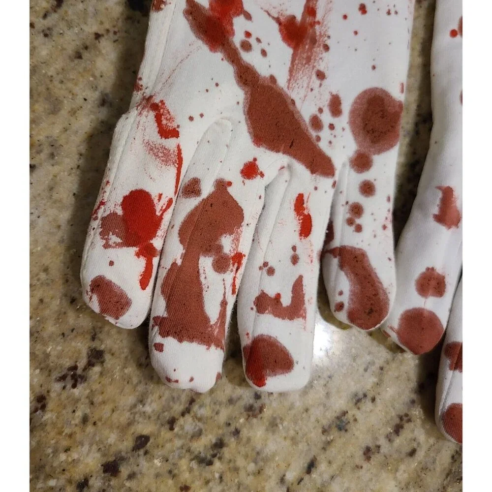 Vintage Size XXL Stretch Long Formal Fake Bloody Horror Zombie Costume Gloves - Picture 2 of 15